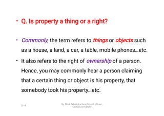 General Property Examples Comprehensive Overview of General Property Law and Rights | PDF