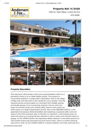 Impressive Villa for Sale in Mijas, Costa del Sol