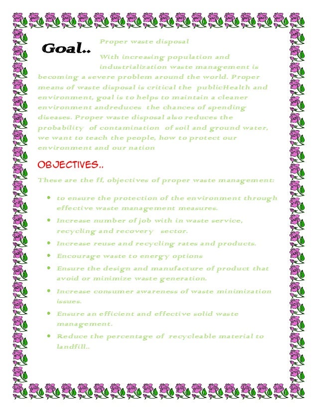 Proper waste disposal