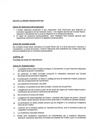 Nova proposta d'estatuts a 5 de febrer