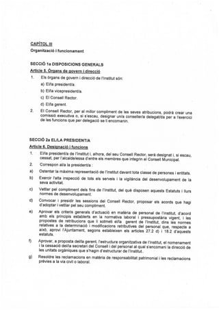 Nova proposta d'estatuts a 5 de febrer