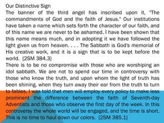 1990 request for a Vatican observer to our delegated assembly:
Seventh-day Adventist faction from Tennessee mailed an unknown
number of anti-Catholic booklets (primarily composed of quotations
from the book, Great Controversy] the week of July 8 to homes in
Indianapolis, where 2,000 (delegates] gathered for the
denomination's 55th world convention, July 6-14.
"Shirley Burton, a spokesperson for the denomination, told the
Indianapolis Star daily newspaper the tract was 'trash.' The
pamphlet, United States in Prophecy, calls Catholicism a pagan
religion and refers to the pope as a beast.
"John F. Fink, editor of the Criterion, Indianapolis archdiocesan
newspaper (wrote this], 'The Seventh-day Adventists have a history
of anti-Catholicism, like many other Protestant religions in the U.S.
during the 18th and 19th centuries. However, the main body of the
Church has moved away from an anti-Catholic position. The new
position of co-operation with the Catholic Church was
exemplified by the invitation from the Seventh-day Adventists to
the Vatican to send an official observer to the conference.
 