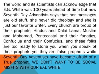 Bert Beverly Beach has been
our ecumenical liaison with the
other denominations since at
least 1965, when he became a
member of a World Council of
Churches committee. He made
the presentation of Gold
Medallion to the Pope and let
us analyze it keenly.
 