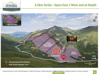 2.5km Strike : Open East / West and at Depth

Far East Zone

Corporate Overview | Proven Project Management | PGM Peer Comparison | PGM Fundamentals | Wellgreen Overview | Shakespeare Overview | Summary | Appendix
Resource Area

22

 