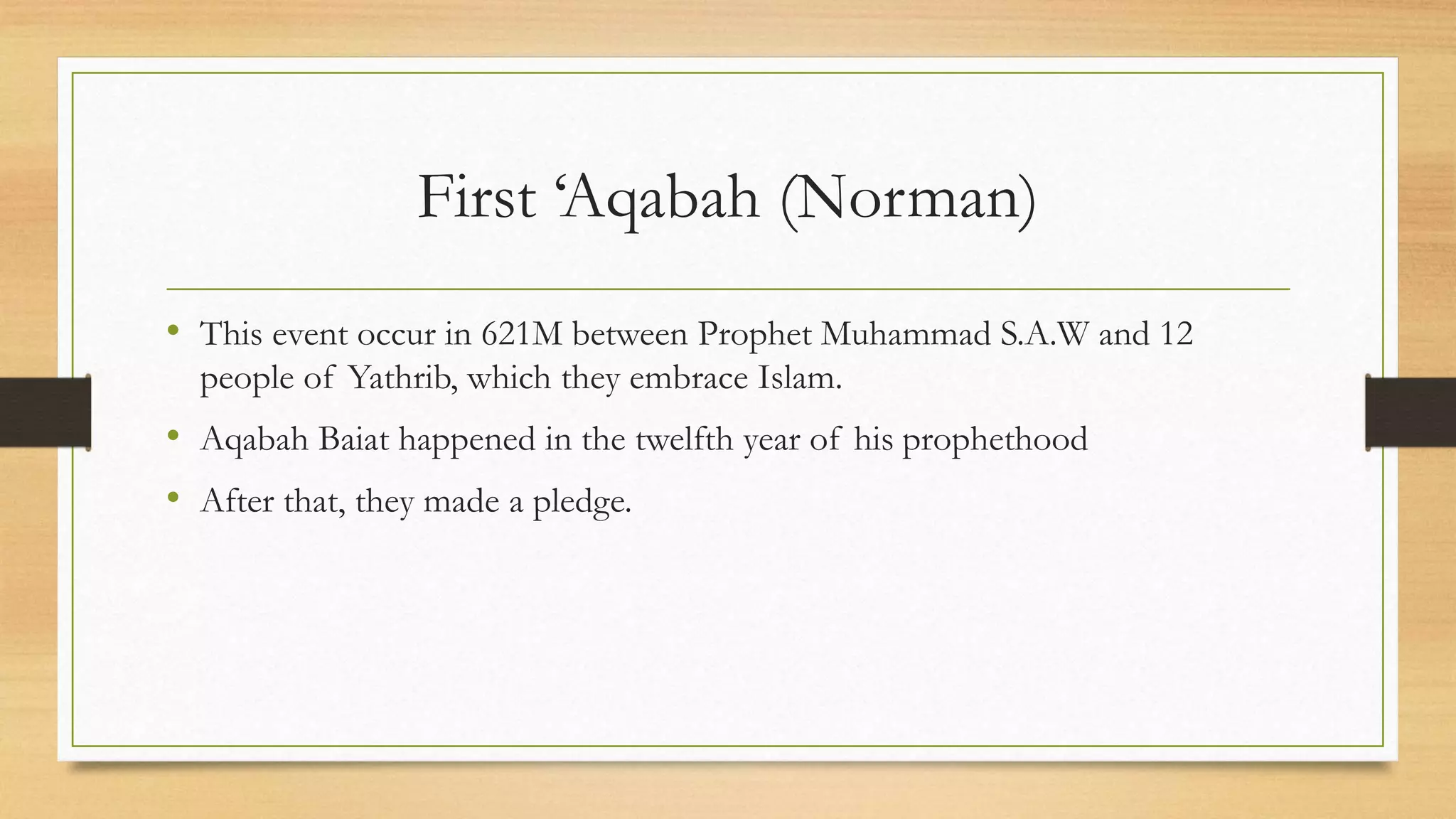 Prophetic history : Hijrah | PPTX
