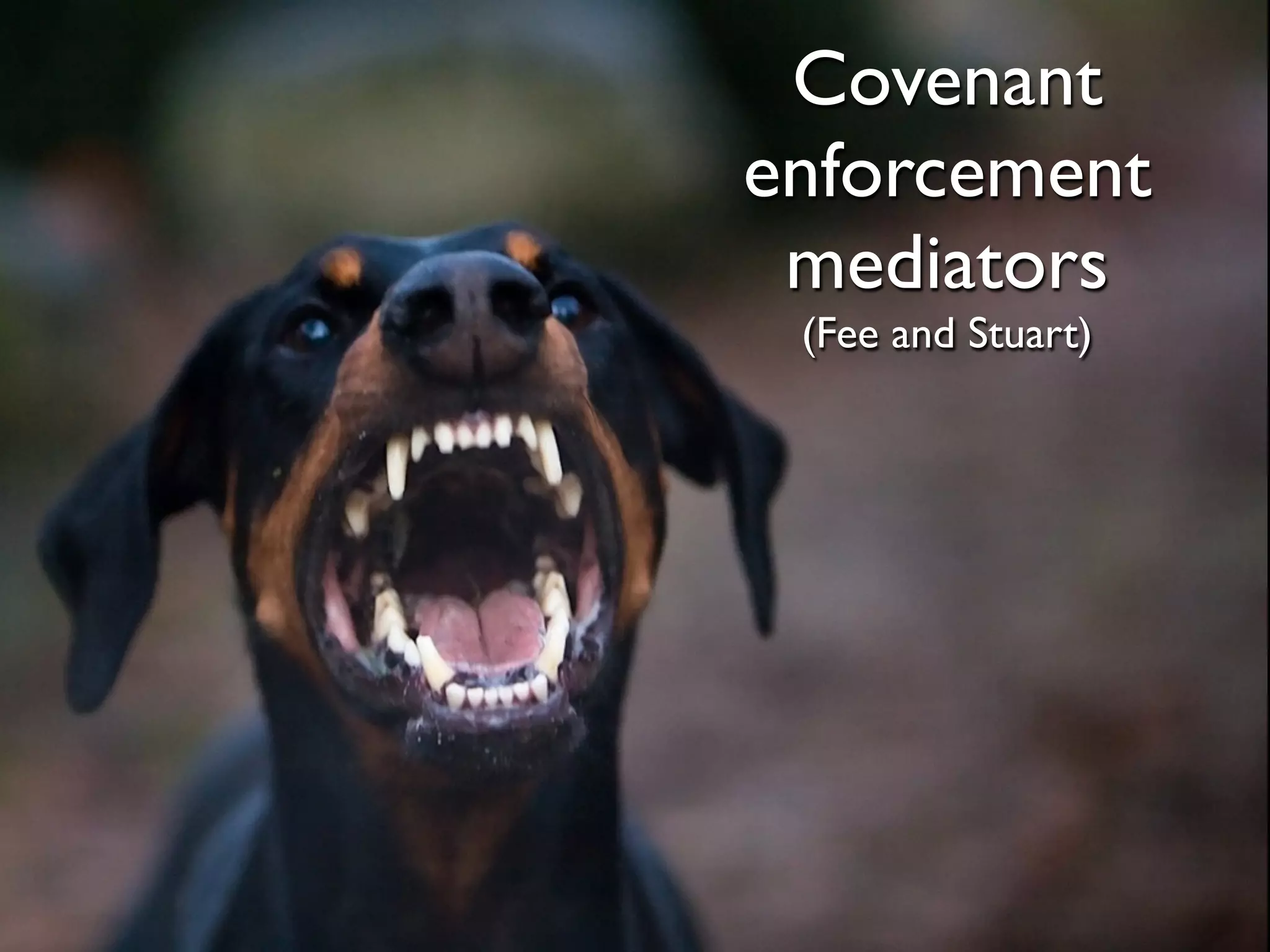Covenant
enforcement
 mediators
 (Fee and Stuart)
 