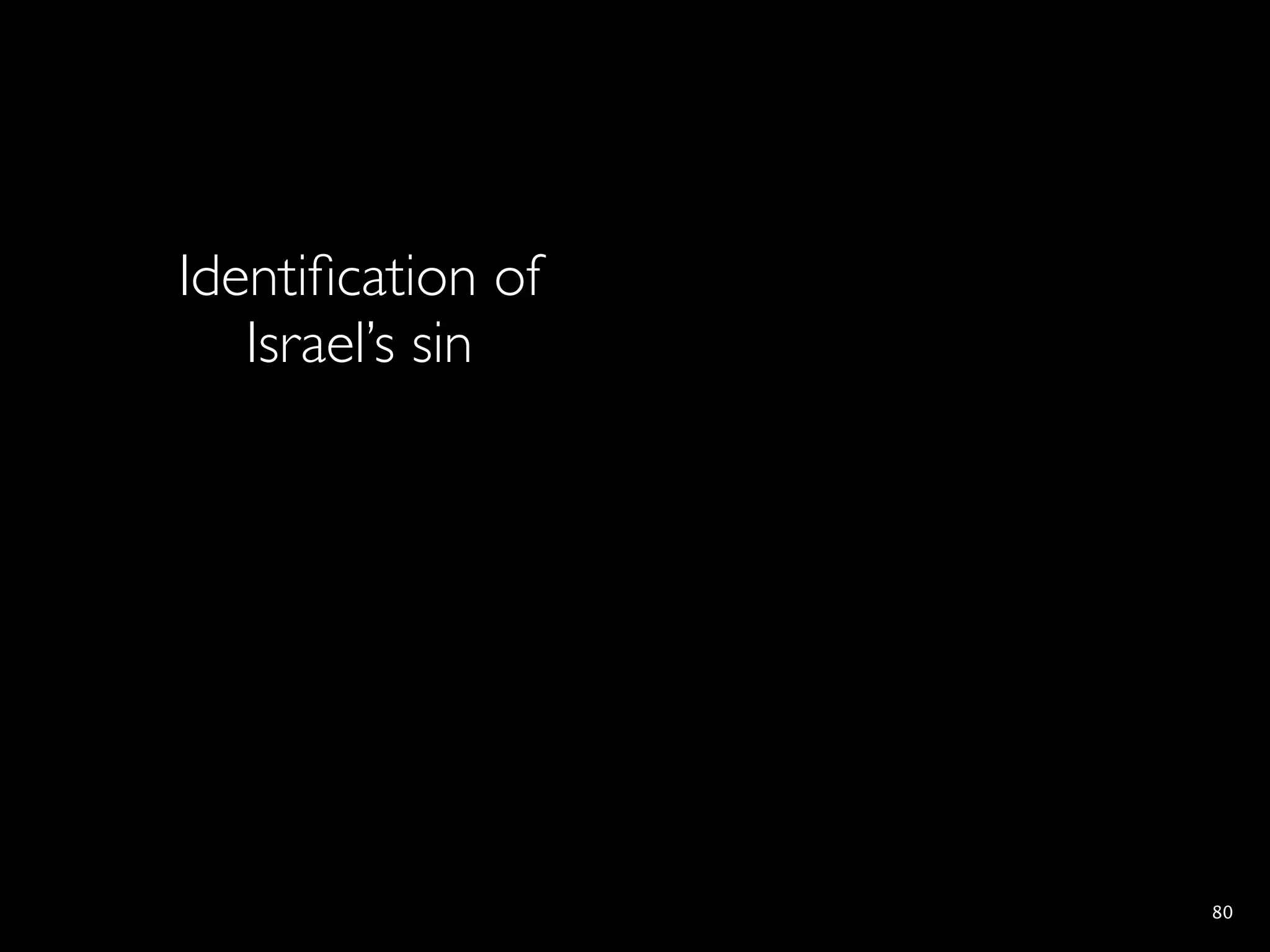 Identiﬁcation of
   Israel’s sin




                   80
 