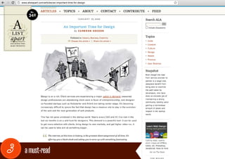 www.alistapart.com/articles/an-important-time-for-design




3     a must-read
 