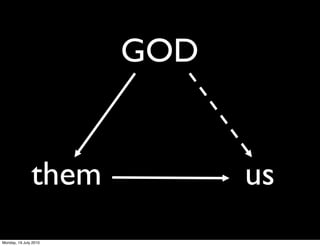 GOD


               them          us
Monday, 19 July 2010
 