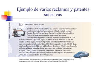 Ejemplo de varios reclamos y patentes sucesivas 