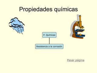 Propiedades químicas



            P. Químicas




     Resistencia a la corrosión




                                  Pasar página
 