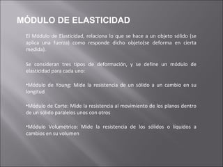PROPIEDADES ELASTICAS DE LOS SOLIDOS | PPT