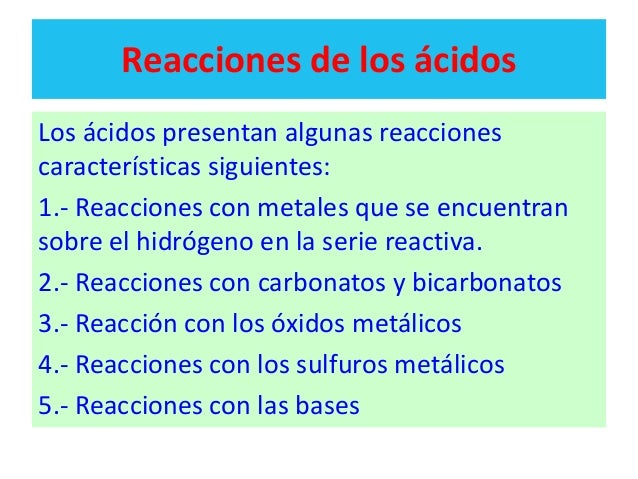 Propiedades de ácidos y bases