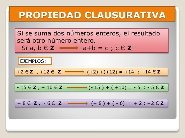 Resultado de imagen de propiedad clausurativa dela suma