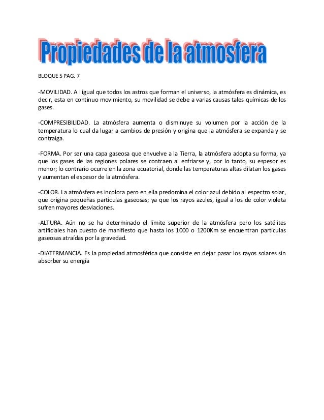 Propiedades de la atmosfera