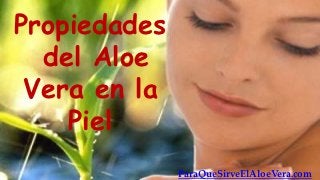 Propiedades
  del Aloe
 Vera en la
    Piel
              ParaQueSirveElAloeVera.com
 