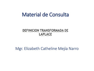 Material de Consulta
Mgr. Elizabeth Catheline Mejía Narro
 