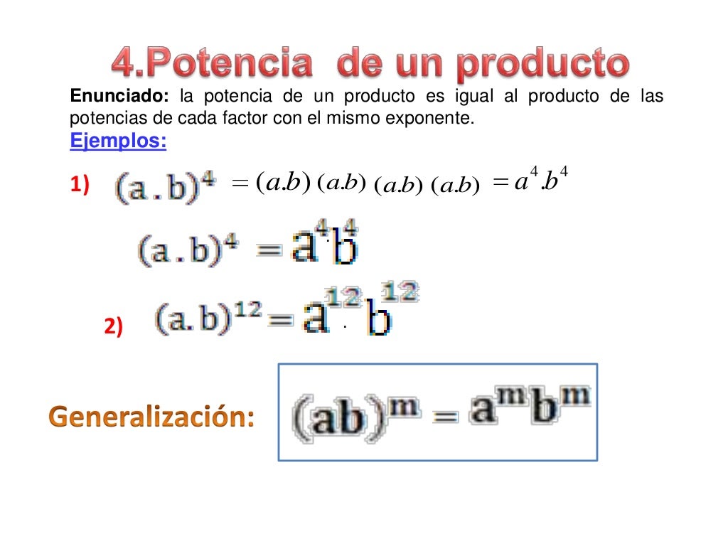 Propiedades de la potencia
