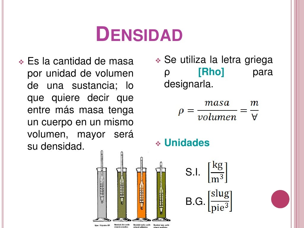 Propiedades de los fluidos(densidad)