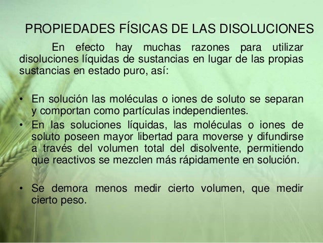 Propiedades físicas de las disoluciones