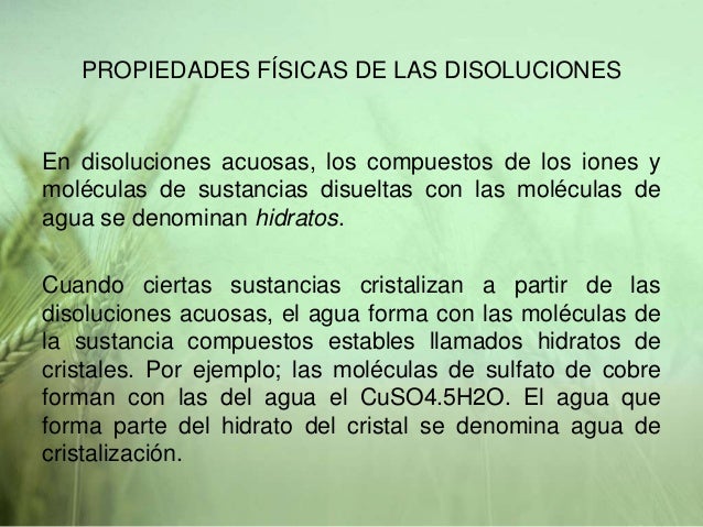Propiedades físicas de las disoluciones