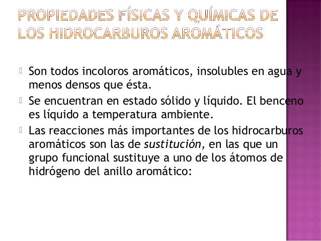 Propiedades físicas y quimicas de hidrocarburos