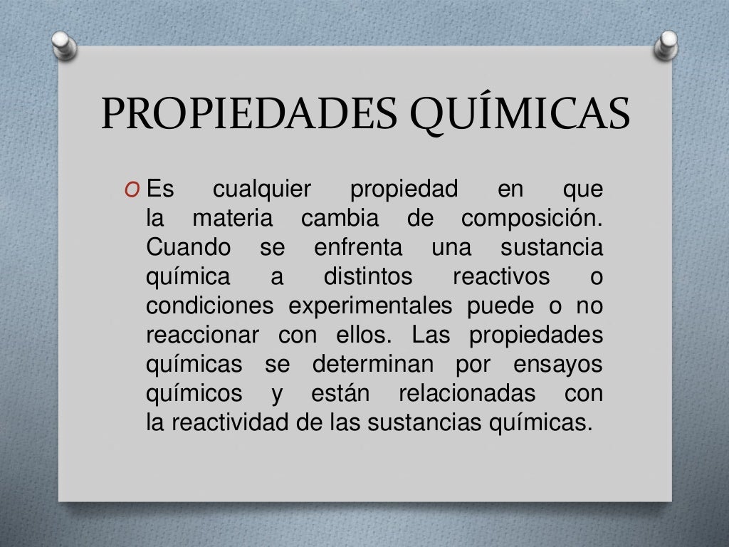 Propiedades físicas y químicas de la materia