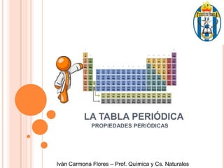 LA TABLA PERIÓDICA PROPIEDADES PERIÓDICAS Iván Carmona Flores – Prof. Química y Cs. Naturales 