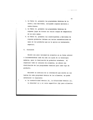 Propiedades térmicas de algunos alimentos