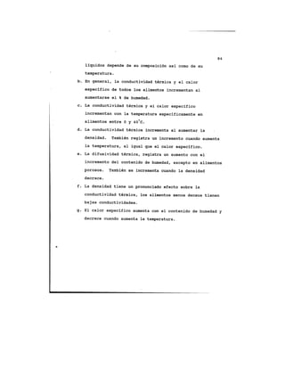 Propiedades térmicas de algunos alimentos