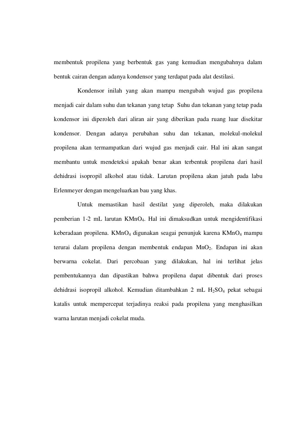 laporan praktikum pembuatan Propilena