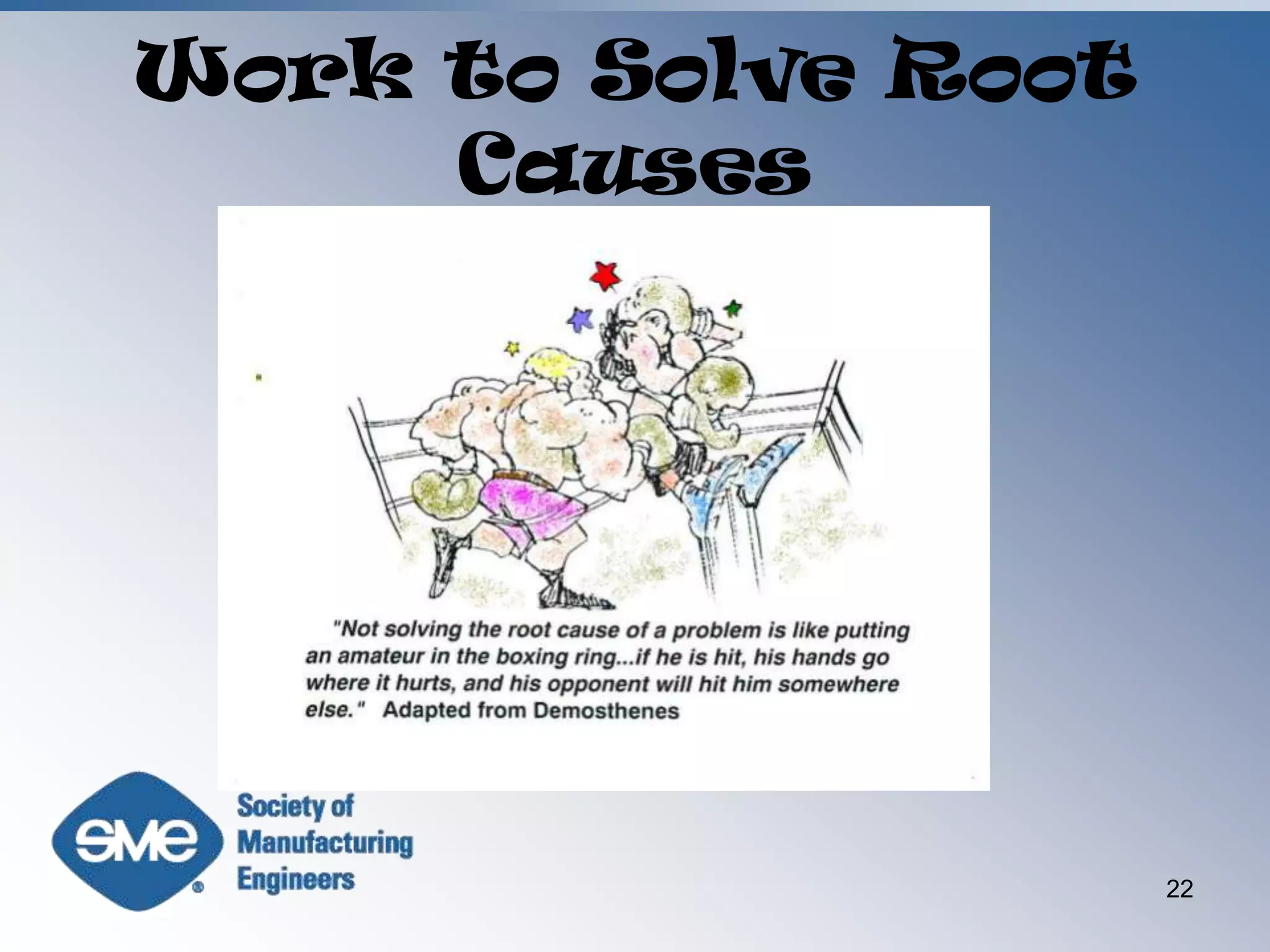Work to Solve Root Causes22