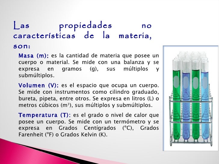 Propiedades no características