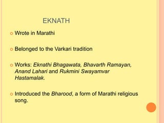 Proponents of the Bhakti Movement