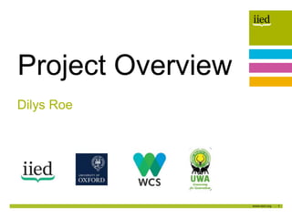 1
Author name
Date
Dilys Roe
Project Overview
 