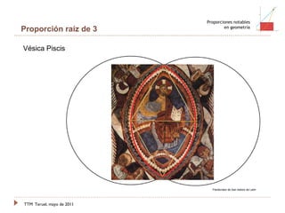 TTM   Teruel, mayo de 2011 Proporciones notables en geometría Proporción raíz de 3 Vésica Piscis Pantócrator de San Isidoro de León 