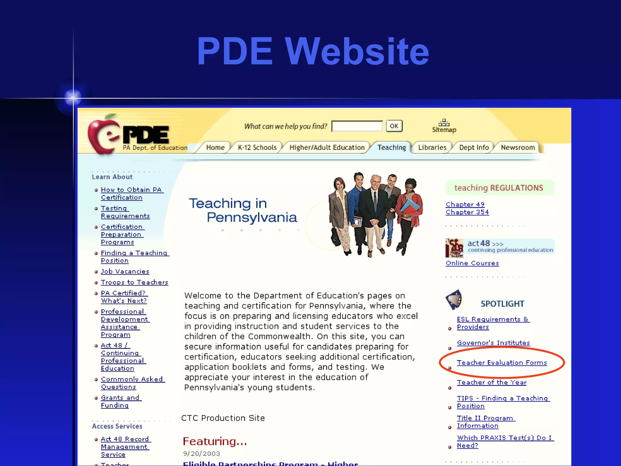 PDE Website 
