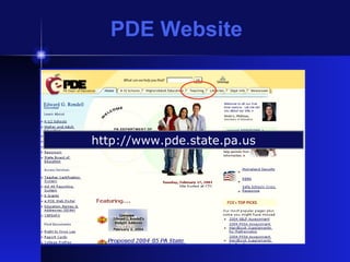 PDE Website http://www.pde.state.pa.us 