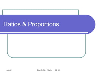 Ratios & Proportions 