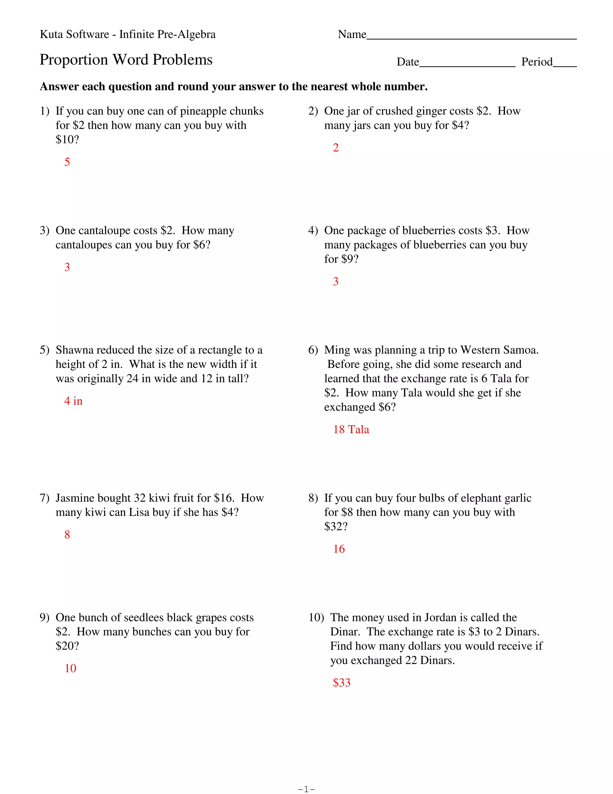 7th grade math worksheets kuta