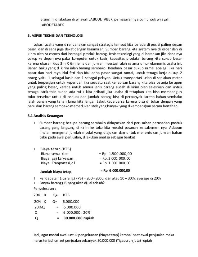 Proposal www.ikedai.com usaha sembako