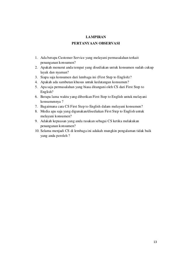 Contoh Proposal Proyek Penanganan Konsumen "FIRST STEP TO 