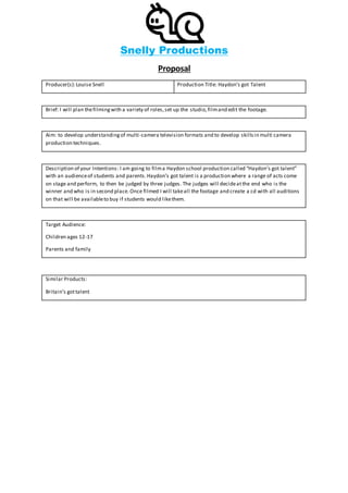 Streaming Proposal Proposal | DOCX