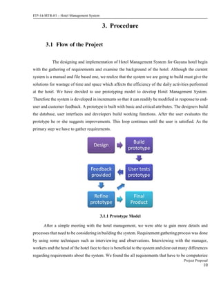 Project Proposal document for Hotel Management System