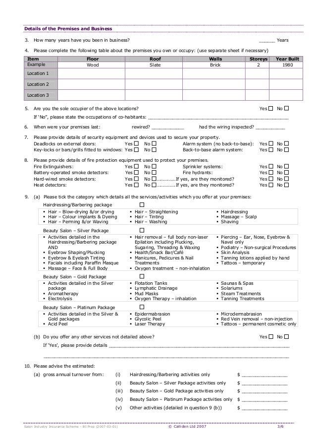 SalonCover Insurance, Proposal