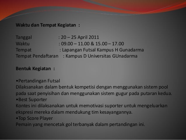 Proposal Kejuaraan Futsal Antar Fakultas