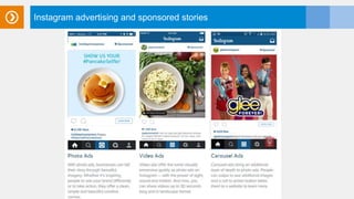 Instagram advertising and sponsored stories
 