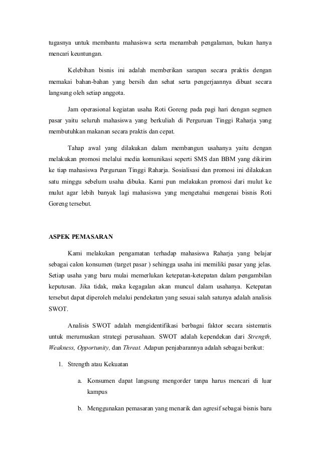Proposal kegiatan usaha makanan