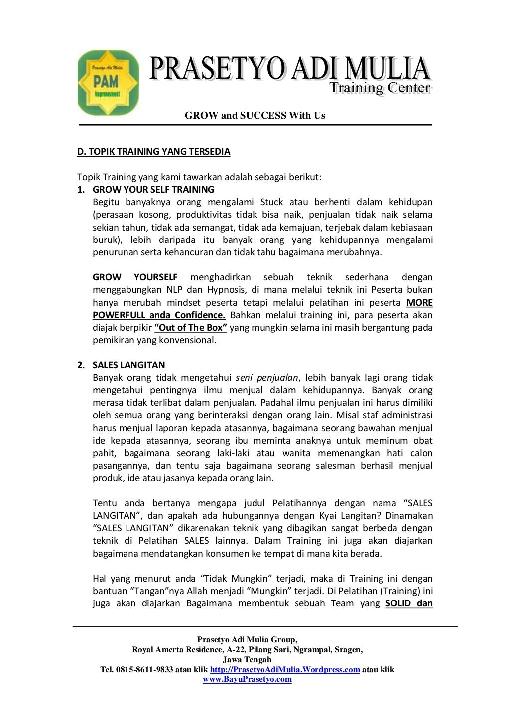 Proposal Gathering Perusahaan Doc Jejak Belajar