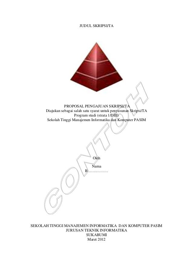 Contoh Jurnal Proposal Skripsi Teknik Informatika 